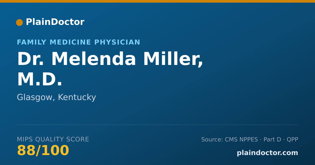 Shareable card for Melenda Miller, M.D. - Family Medicine Physician, Glasgow, KY