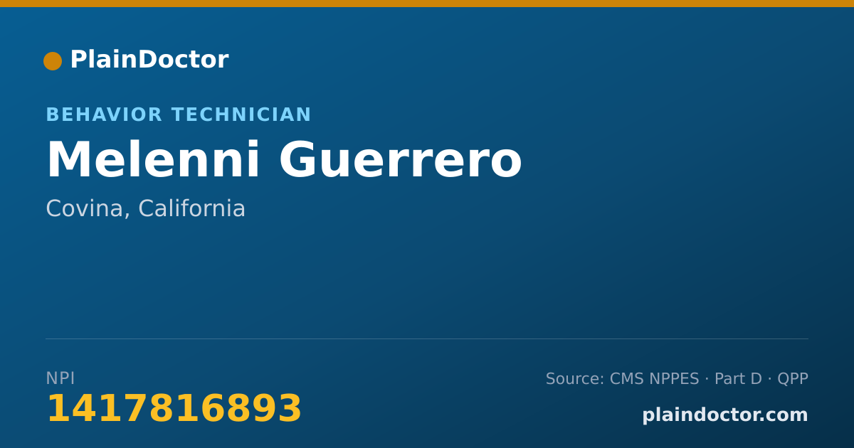 Shareable card for Melenni Guerrero - Behavior Technician, Covina, CA