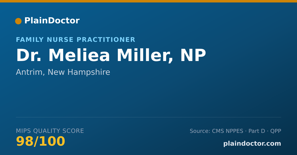 Shareable card for Meliea Miller, NP - Family Nurse Practitioner, Antrim, NH