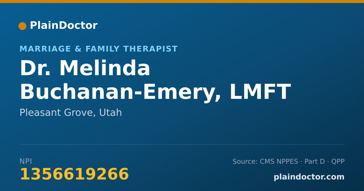 Shareable card for Melinda Buchanan-Emery, LMFT - Marriage & Family Therapist, Pleasant Grove, UT