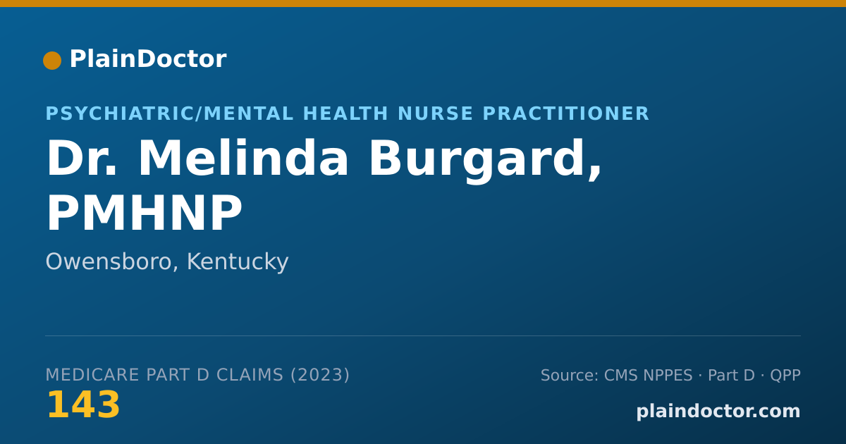 Shareable card for Melinda Burgard, PMHNP - Psychiatric/Mental Health Nurse Practitioner, Owensboro, KY