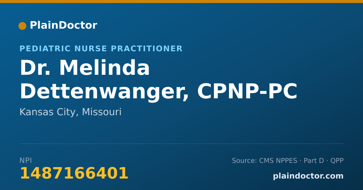 Shareable card for Melinda Dettenwanger, CPNP-PC - Pediatric Nurse Practitioner, Kansas City, MO
