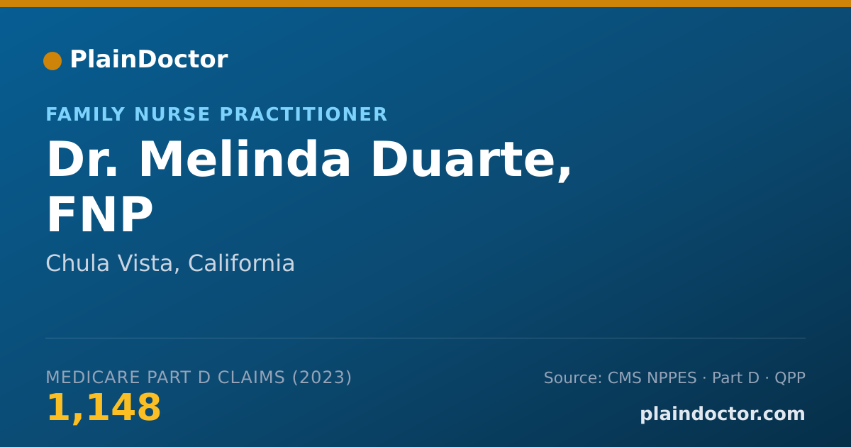 Shareable card for Melinda Duarte, FNP - Family Nurse Practitioner, Chula Vista, CA