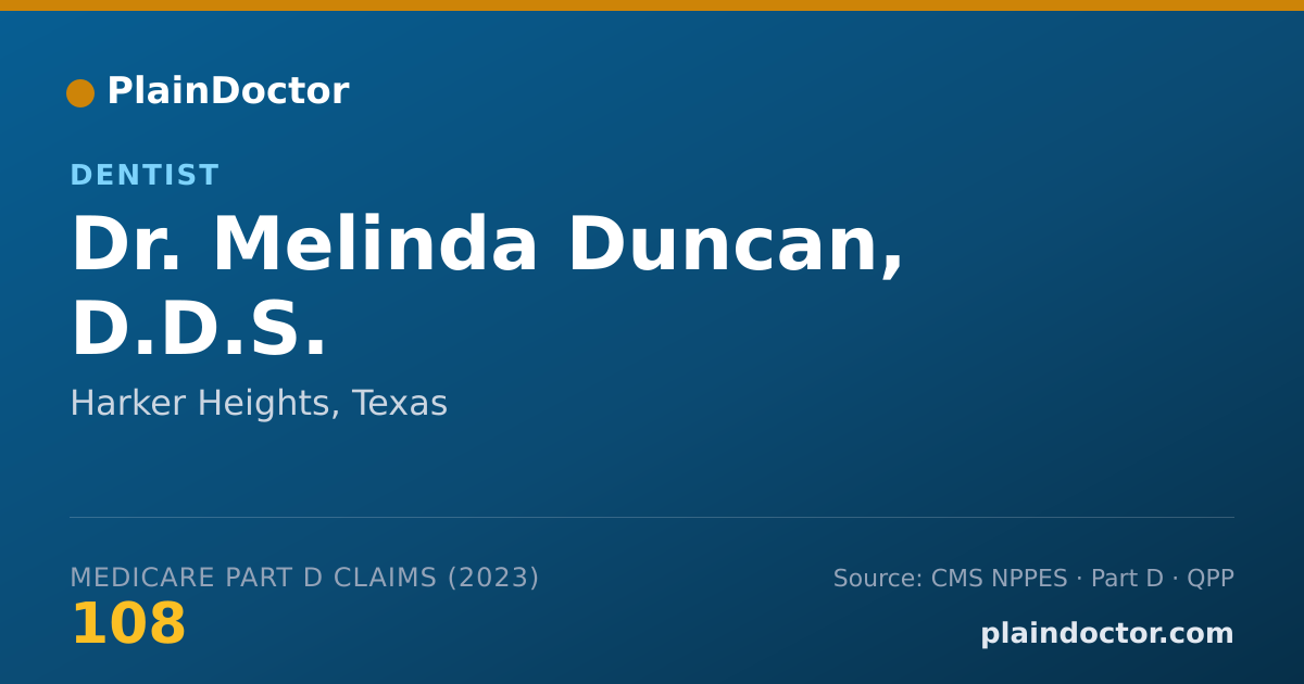 Shareable card for Melinda Duncan, D.D.S. - Dentist, Harker Heights, TX