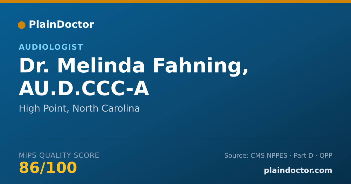 Shareable card for Melinda Fahning, AU.D.CCC-A - Audiologist, High Point, NC