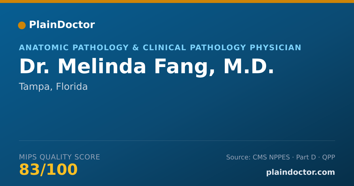 Shareable card for Melinda Fang, M.D. - Anatomic Pathology & Clinical Pathology Physician, Tampa, FL