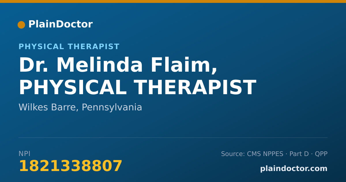 Shareable card for Melinda Flaim, PHYSICAL THERAPIST - Physical Therapist, Wilkes Barre, PA