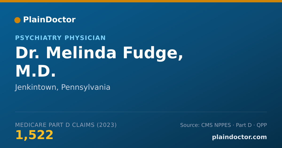Shareable card for Melinda Fudge, M.D. - Psychiatry Physician, Jenkintown, PA