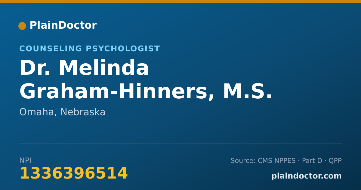 Shareable card for Melinda Graham-Hinners, M.S. - Counseling Psychologist, Omaha, NE
