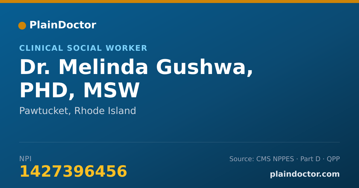 Shareable card for Melinda Gushwa, PHD, MSW - Clinical Social Worker, Pawtucket, RI