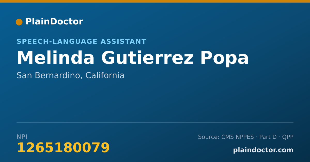 Shareable card for Melinda Gutierrez Popa - Speech-Language Assistant, San Bernardino, CA