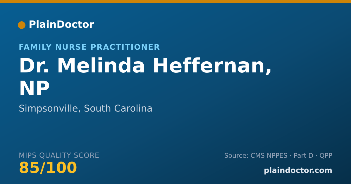 Shareable card for Melinda Heffernan, NP - Family Nurse Practitioner, Simpsonville, SC
