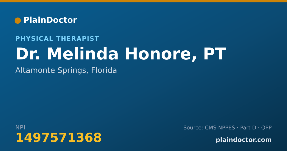 Shareable card for Melinda Honore, PT - Physical Therapist, Altamonte Springs, FL