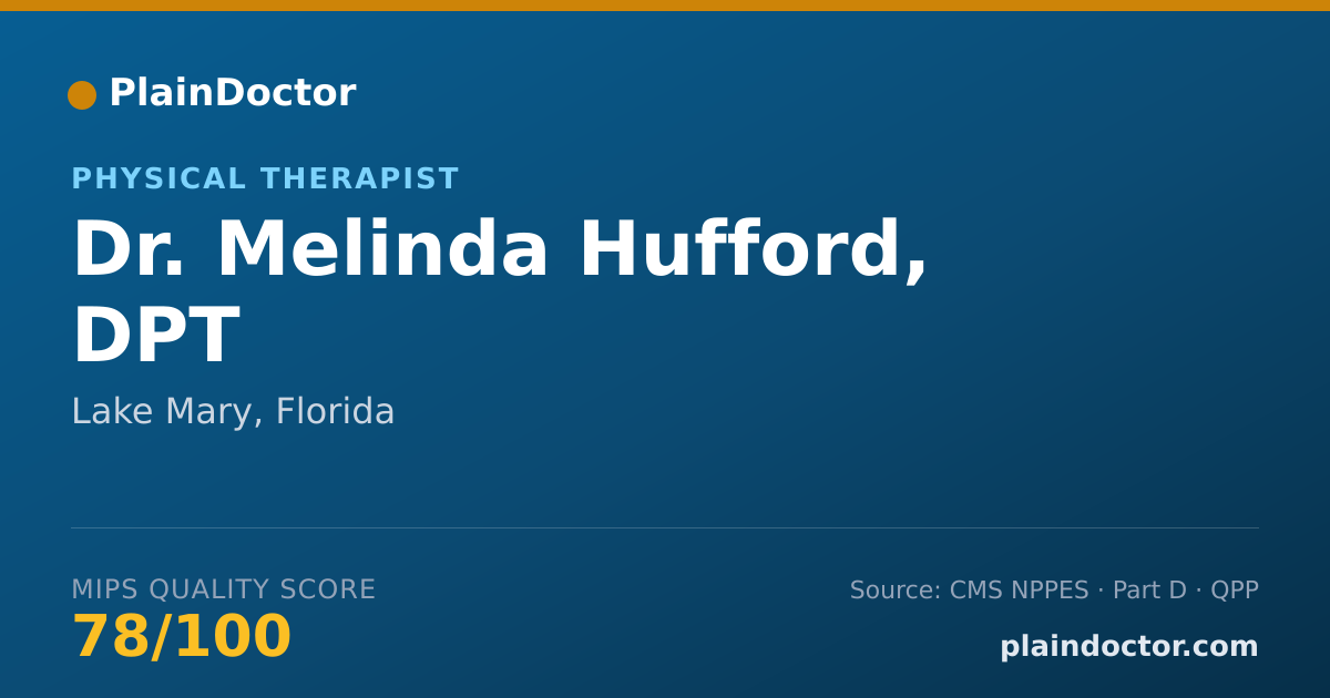 Shareable card for Melinda Hufford, DPT - Physical Therapist, Lake Mary, FL
