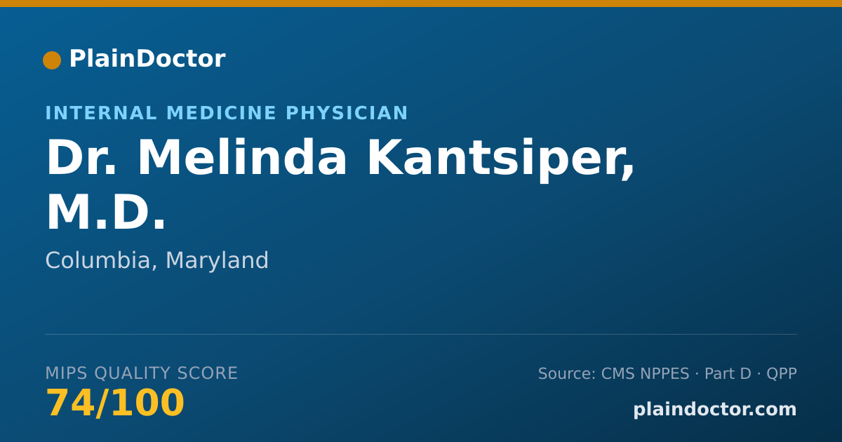 Shareable card for Melinda Kantsiper, M.D. - Internal Medicine Physician, Columbia, MD