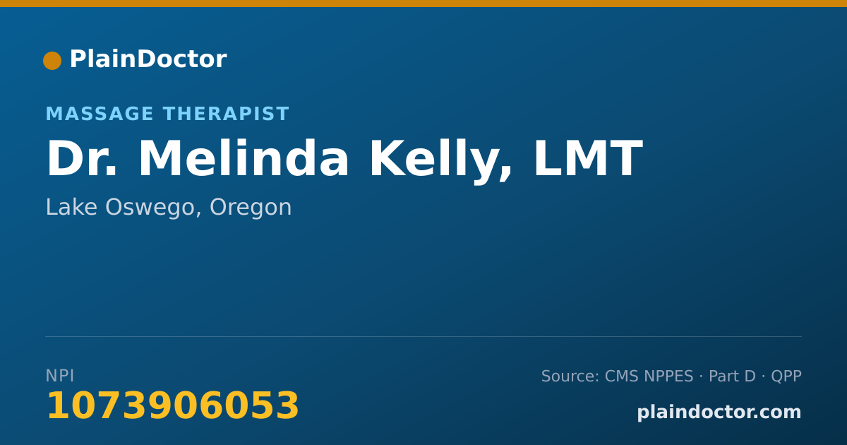 Shareable card for Melinda Kelly, LMT - Massage Therapist, Lake Oswego, OR
