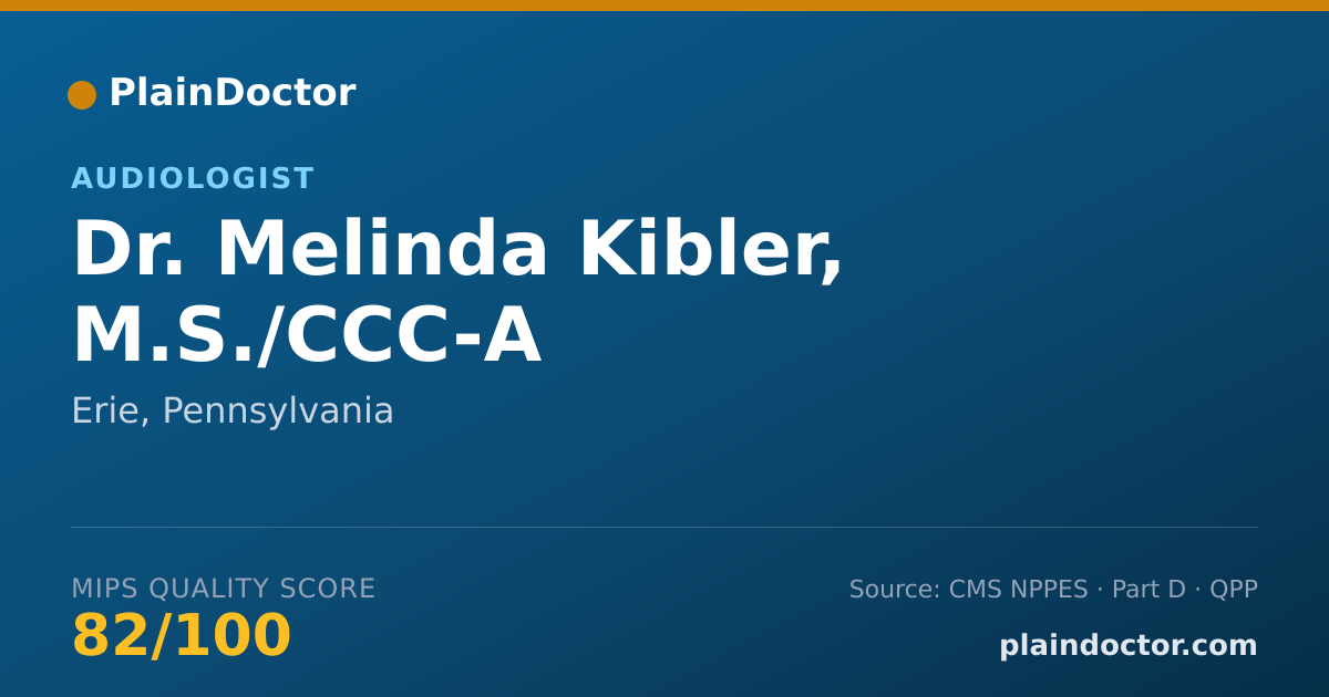 Shareable card for Melinda Kibler, M.S./CCC-A - Audiologist, Erie, PA