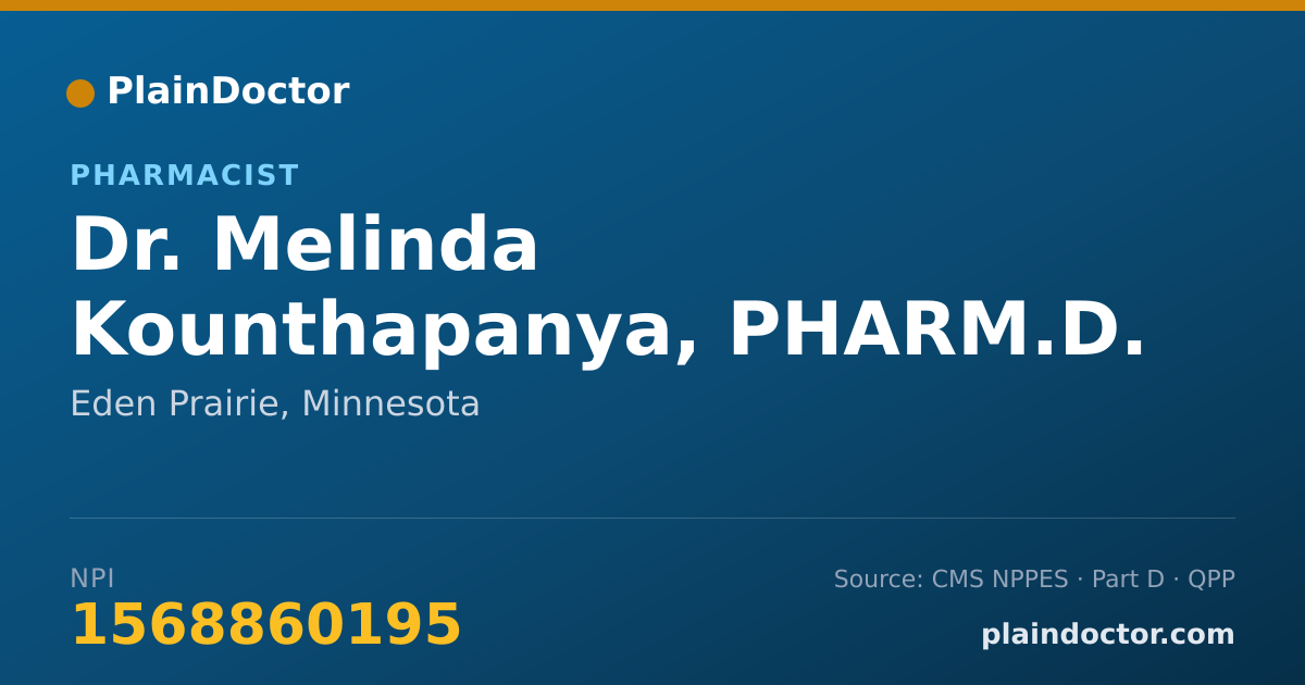 Shareable card for Melinda Kounthapanya, PHARM.D. - Pharmacist, Eden Prairie, MN