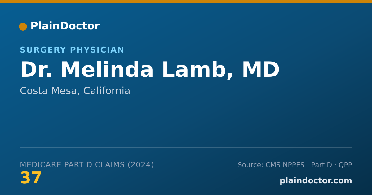 Shareable card for Melinda Lamb, MD - Surgery Physician, Costa Mesa, CA