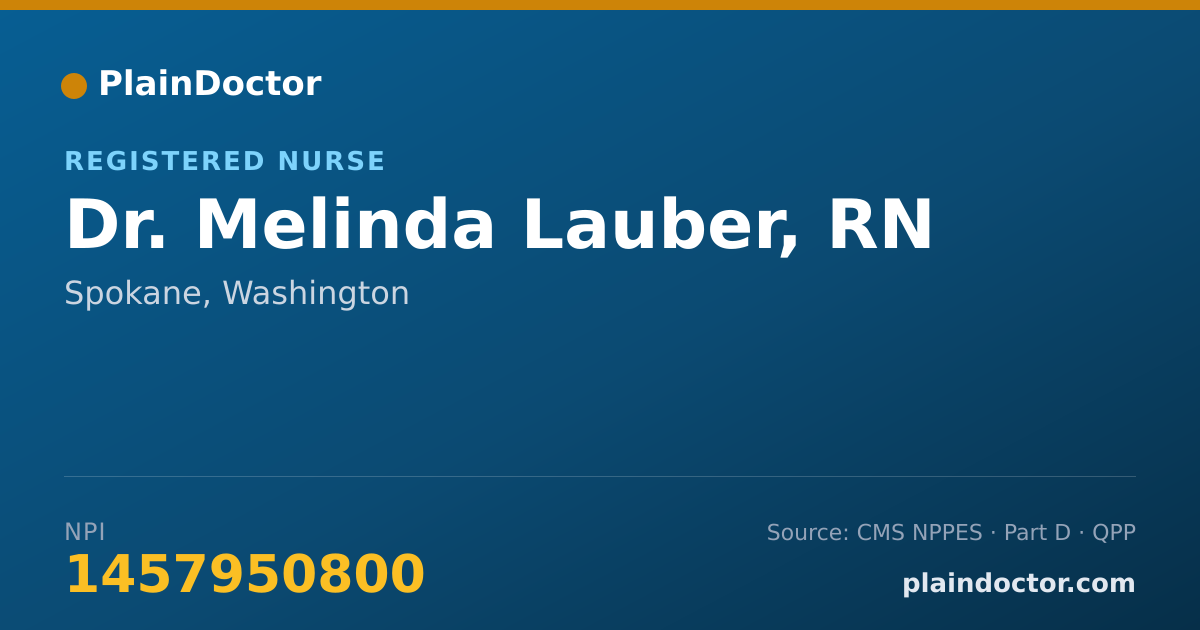 Shareable card for Melinda Lauber, RN - Registered Nurse, Spokane, WA