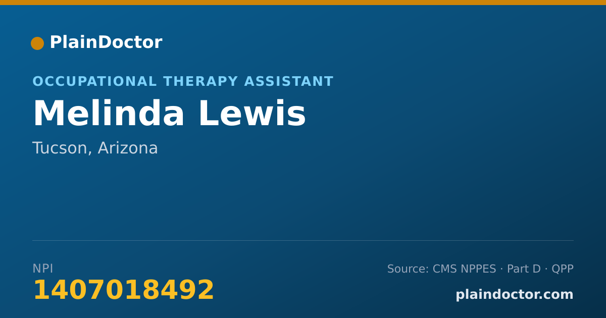 Shareable card for Melinda Lewis - Occupational Therapy Assistant, Tucson, AZ