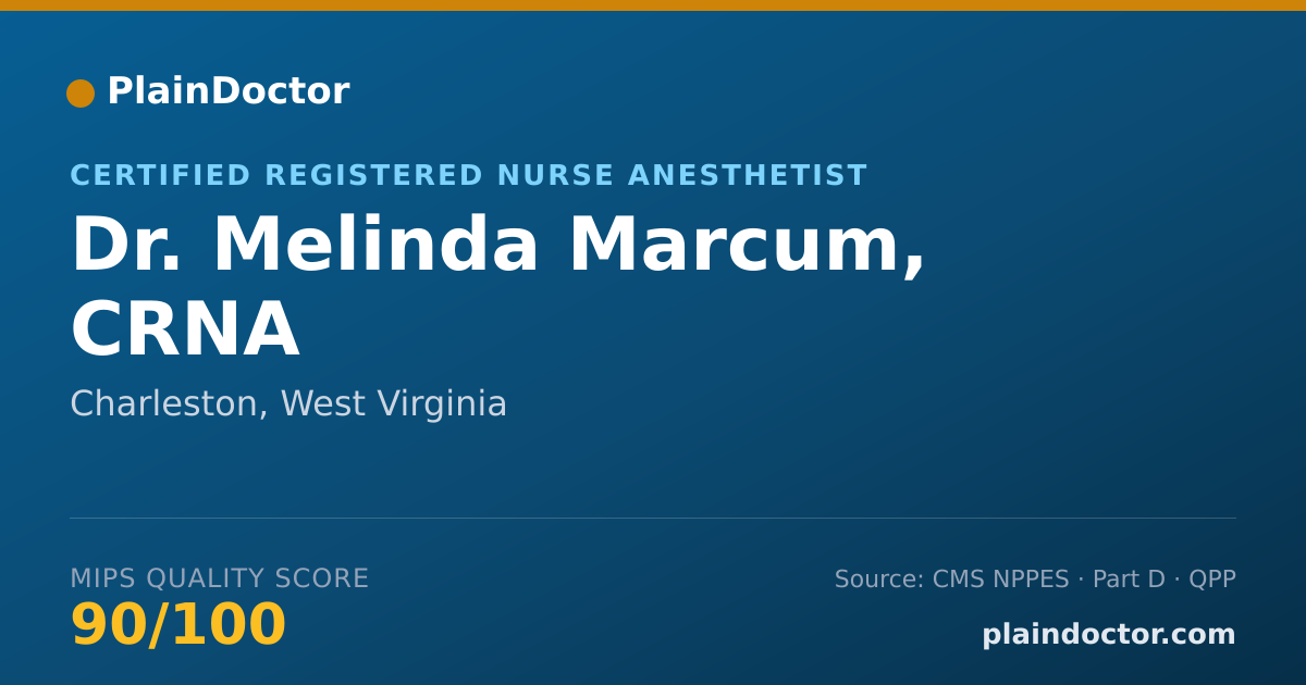 Shareable card for Melinda Marcum, CRNA - Certified Registered Nurse Anesthetist, Charleston, WV
