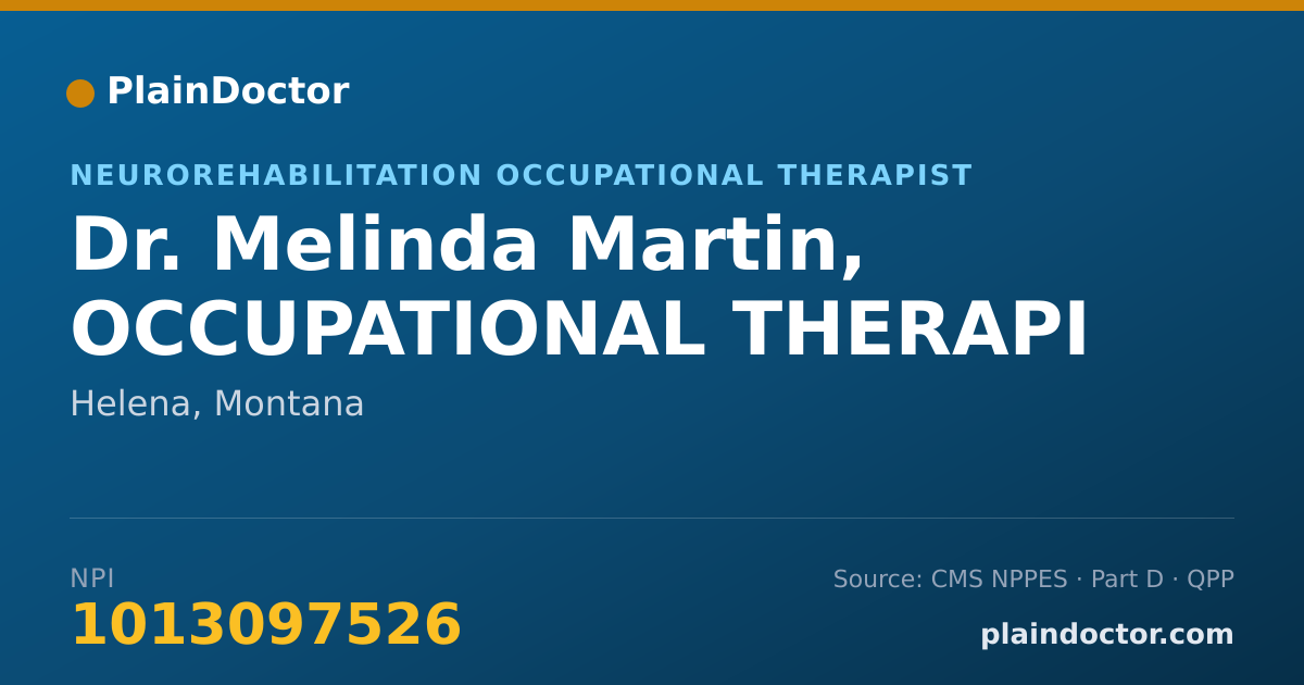 Shareable card for Melinda Martin, OCCUPATIONAL THERAPI - Neurorehabilitation Occupational Therapist, Helena, MT