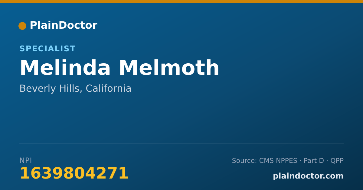 Shareable card for Melinda Melmoth - Specialist, Beverly Hills, CA