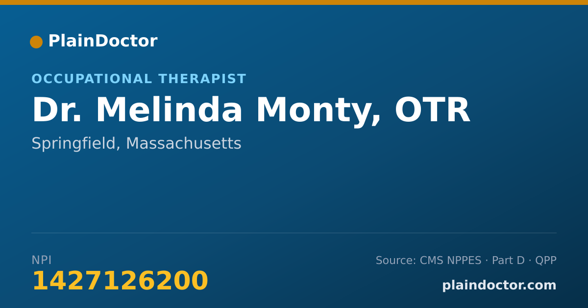 Shareable card for Melinda Monty, OTR - Occupational Therapist, Springfield, MA