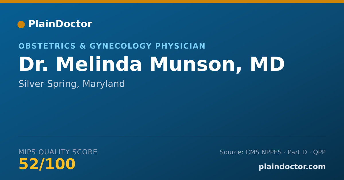 Shareable card for Melinda Munson, MD - Obstetrics & Gynecology Physician, Silver Spring, MD
