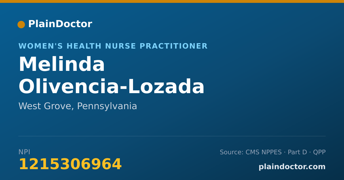 Shareable card for Melinda Olivencia-Lozada - Women's Health Nurse Practitioner, West Grove, PA