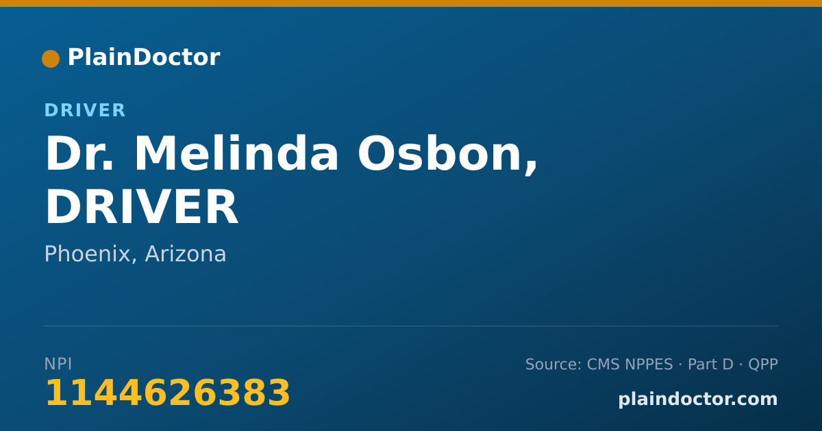 Shareable card for Melinda Osbon, DRIVER - Driver, Phoenix, AZ