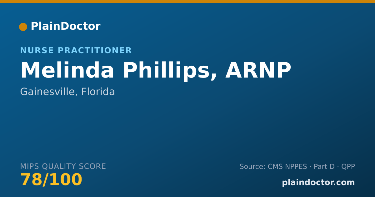 Shareable card for Melinda Phillips, ARNP - Nurse Practitioner, Gainesville, FL