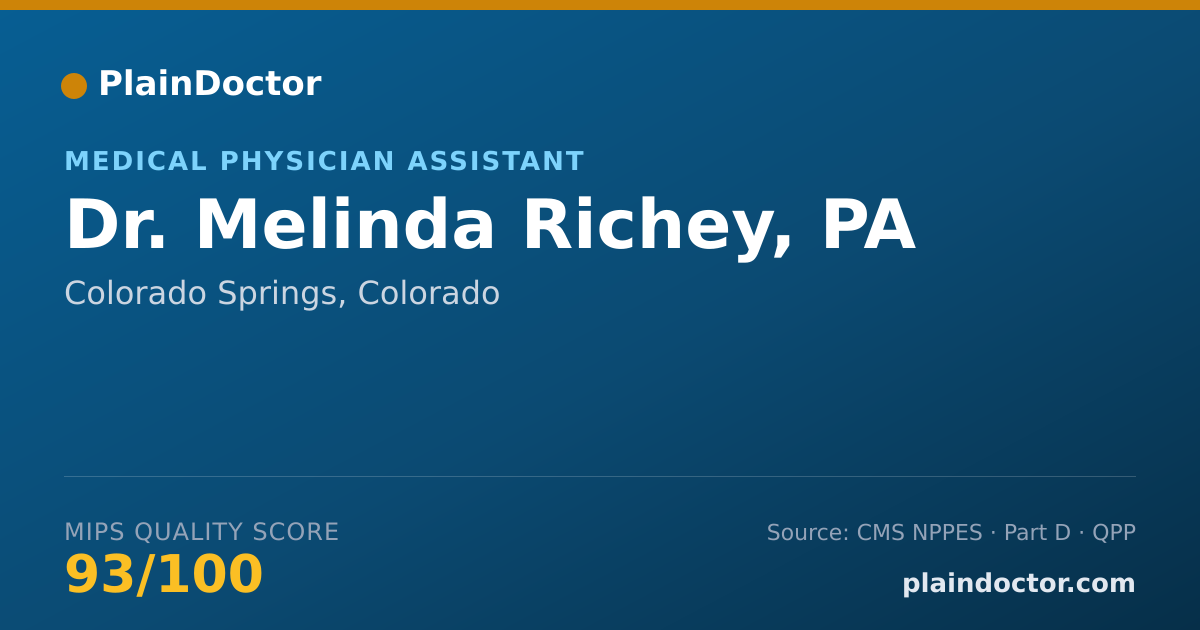 Shareable card for Melinda Richey, PA - Medical Physician Assistant, Colorado Springs, CO