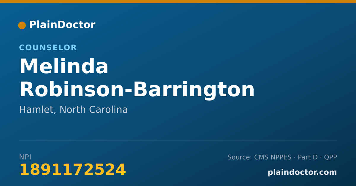 Shareable card for Melinda Robinson-Barrington - Counselor, Hamlet, NC