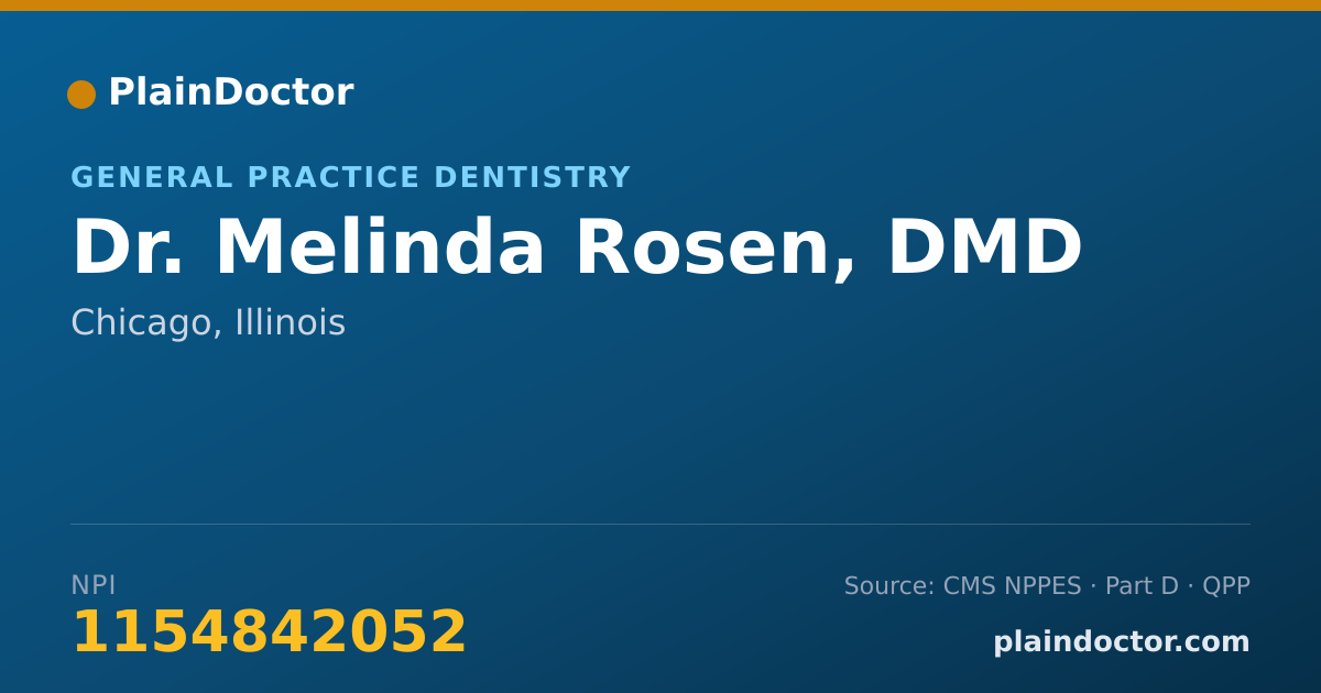 Shareable card for Melinda Rosen, DMD - General Practice Dentistry, Chicago, IL