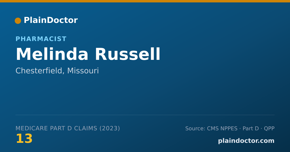 Shareable card for Melinda Russell - Pharmacist, Chesterfield, MO