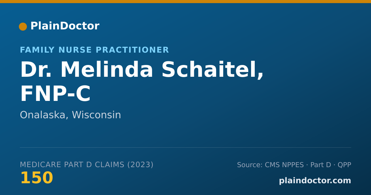 Shareable card for Melinda Schaitel, FNP-C - Family Nurse Practitioner, Onalaska, WI