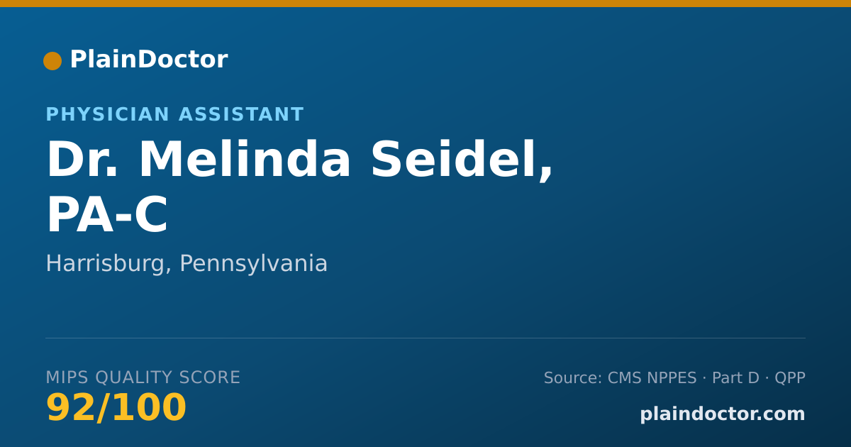 Shareable card for Melinda Seidel, PA-C - Physician Assistant, Harrisburg, PA