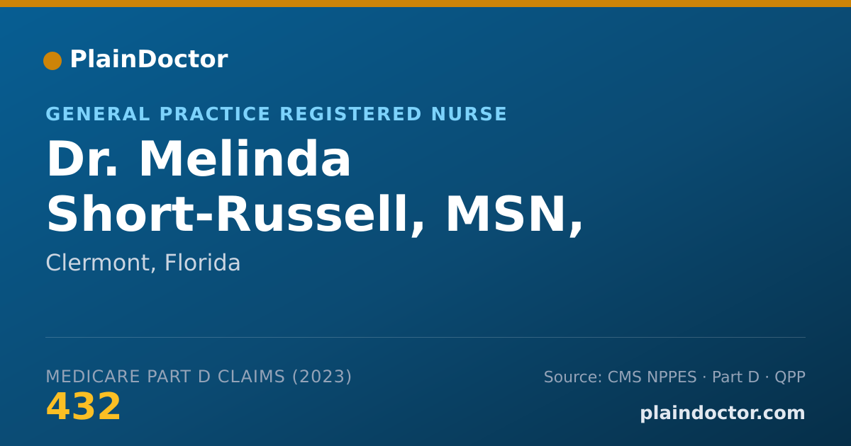 Shareable card for Melinda Short-Russell, MSN, APRN, FNP-BC - General Practice Registered Nurse, Clermont, FL