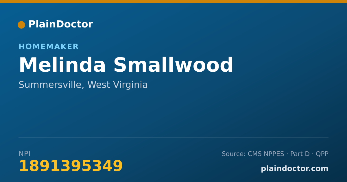 Shareable card for Melinda Smallwood - Homemaker, Summersville, WV
