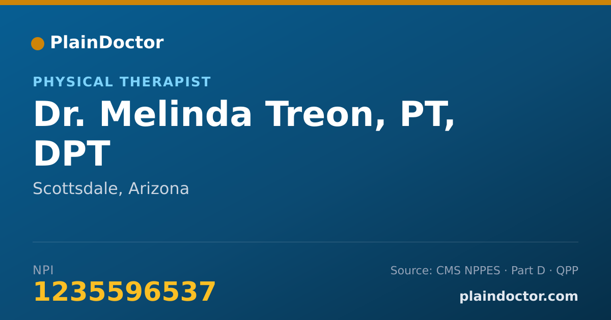 Shareable card for Melinda Treon, PT, DPT - Physical Therapist, Scottsdale, AZ
