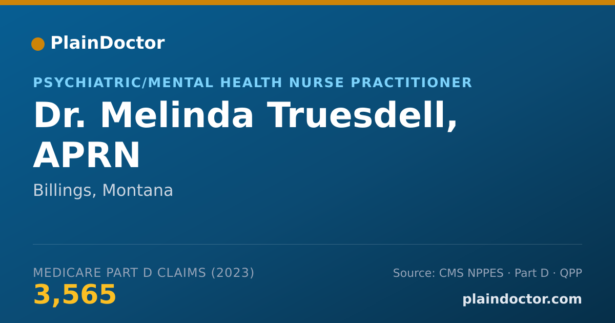 Shareable card for Melinda Truesdell, APRN - Psychiatric/Mental Health Nurse Practitioner, Billings, MT