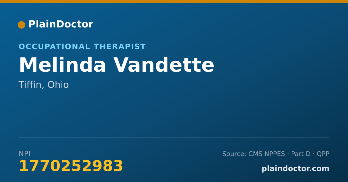 Shareable card for Melinda Vandette - Occupational Therapist, Tiffin, OH