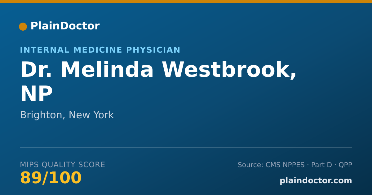 Shareable card for Melinda Westbrook, NP - Internal Medicine Physician, Brighton, NY
