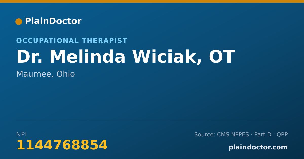 Shareable card for Melinda Wiciak, OT - Occupational Therapist, Maumee, OH