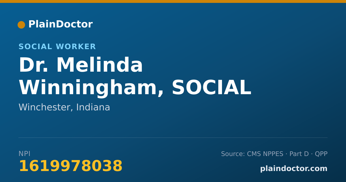 Shareable card for Melinda Winningham, SOCIAL WORKER - Social Worker, Winchester, IN