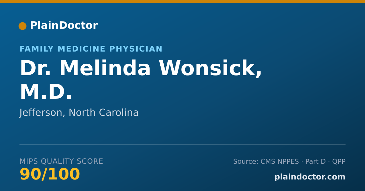 Shareable card for Melinda Wonsick, M.D. - Family Medicine Physician, Jefferson, NC