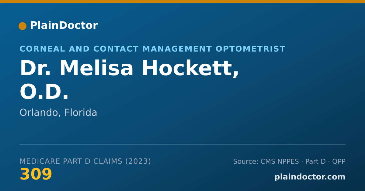 Shareable card for Melisa Hockett, O.D. - Corneal and Contact Management Optometrist, Orlando, FL