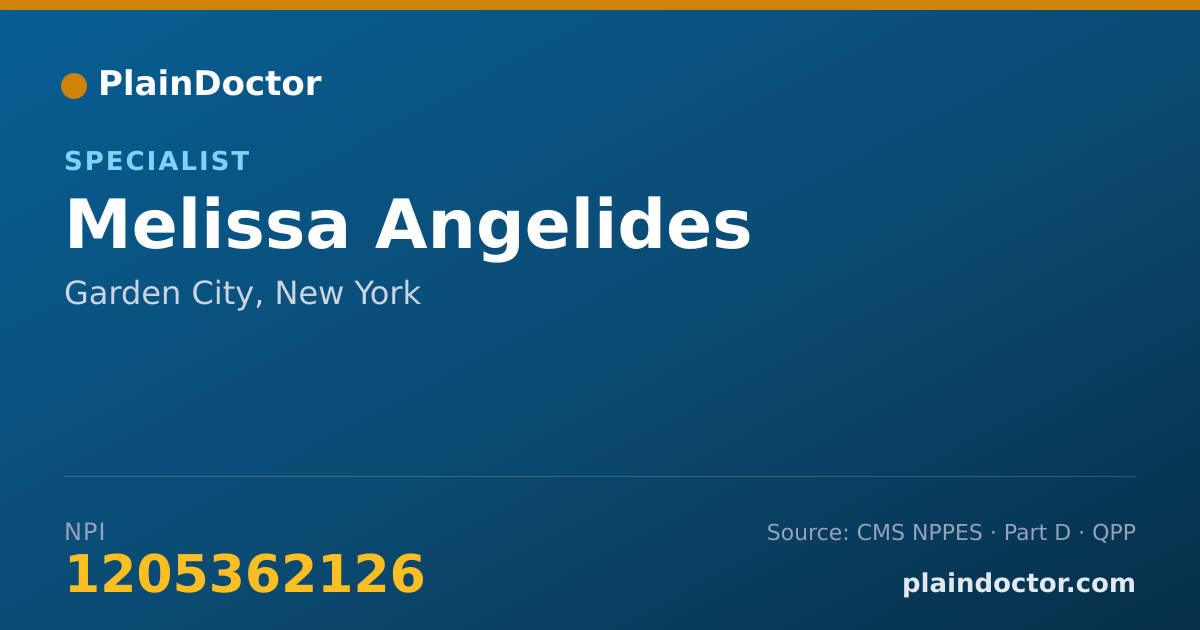 Shareable card for Melissa Angelides - Specialist, Garden City, NY